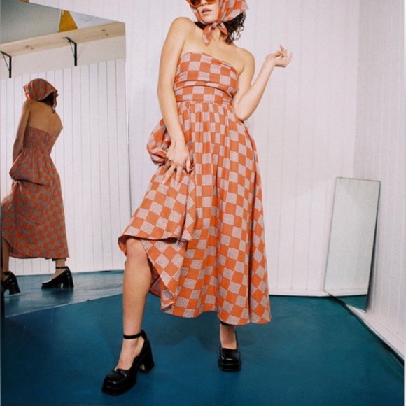 Fashion Brand Company Checkers Chess Strapless Dress - Picture 6 of 7